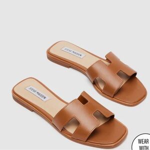 NEW Steve Madden HADYN COGNAC LEATHER Sandals